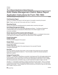 Instructions for Form MO780-1993 Solid Waste Management District Status Report - Missouri