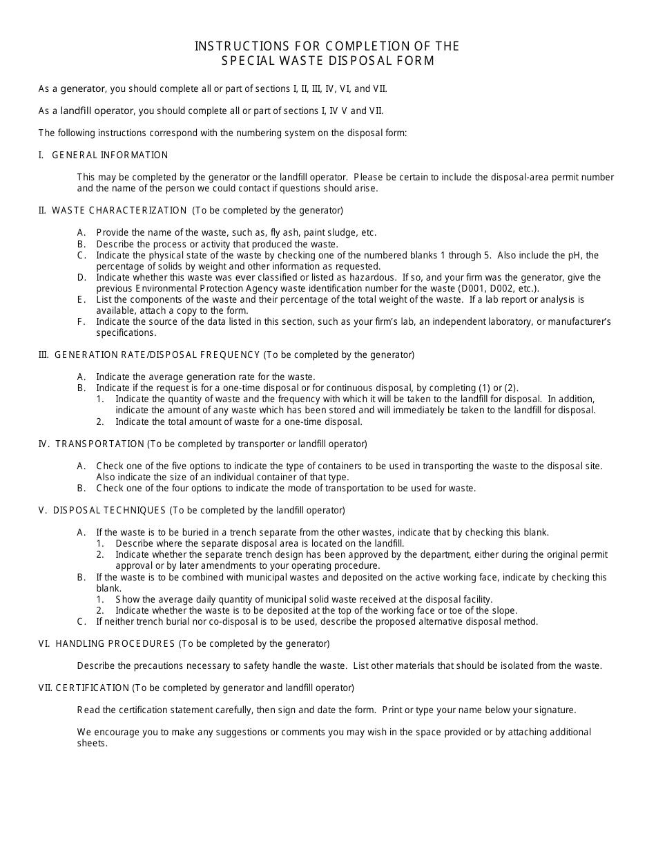 Form MO780-1166 Special Waste Disposal Request - Missouri, Page 3