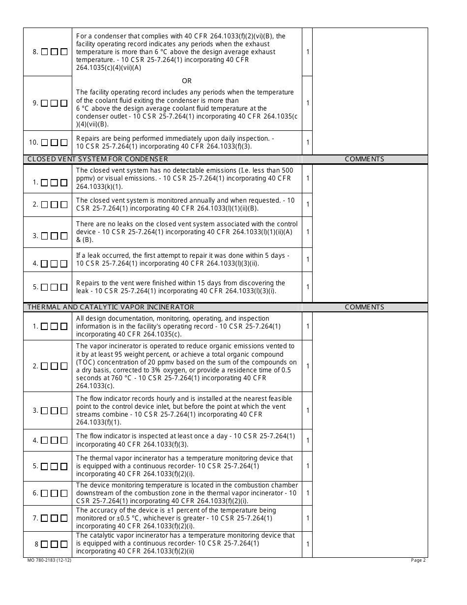 Form MO780-2183 Subpart AA - Fill Out, Sign Online and Download ...