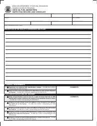 Form MO780-1526 Used Oil Fuel Marketers Inspection and Record Checklist - Missouri