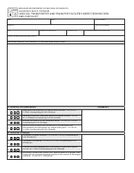 Form MO780-1522 &quot;Used Oil Transporter and Transfer Facilities Inspection and Record Checklist&quot; - Missouri