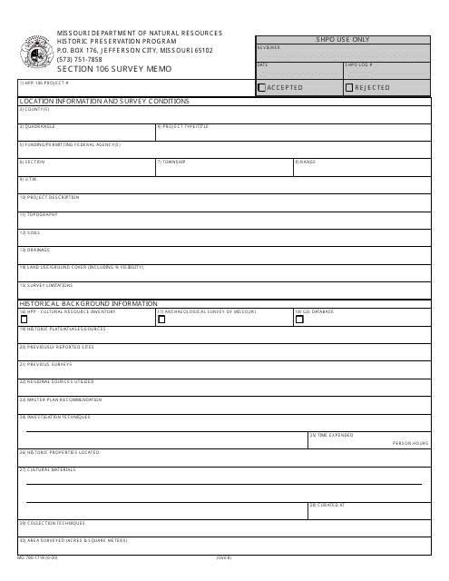 Form MO780-1718 Printable Pdf