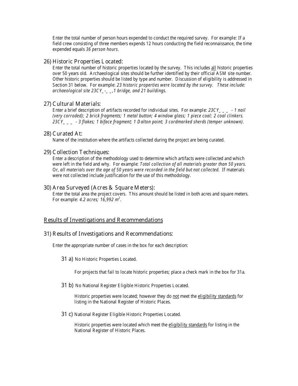 Instructions for Form MO780-1718 Section 106 Survey Memo - Missouri, Page 4