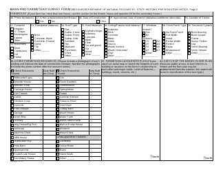 Form 780-2126 Barn and Farmstead Survey Form - Missouri, Page 2