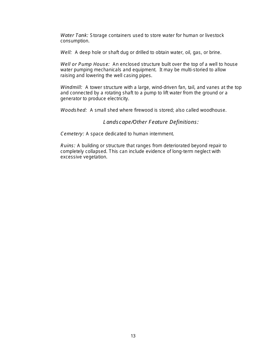 Instructions for Form 780-2126, 780-2127 Barn and Farmstead Survey - Missouri, Page 13