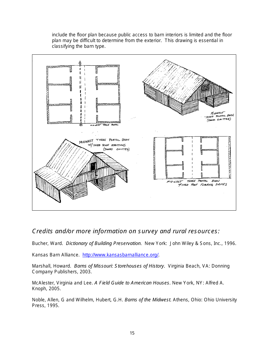 Instructions for Form 780-2126, 780-2127 Barn and Farmstead Survey - Missouri, Page 15