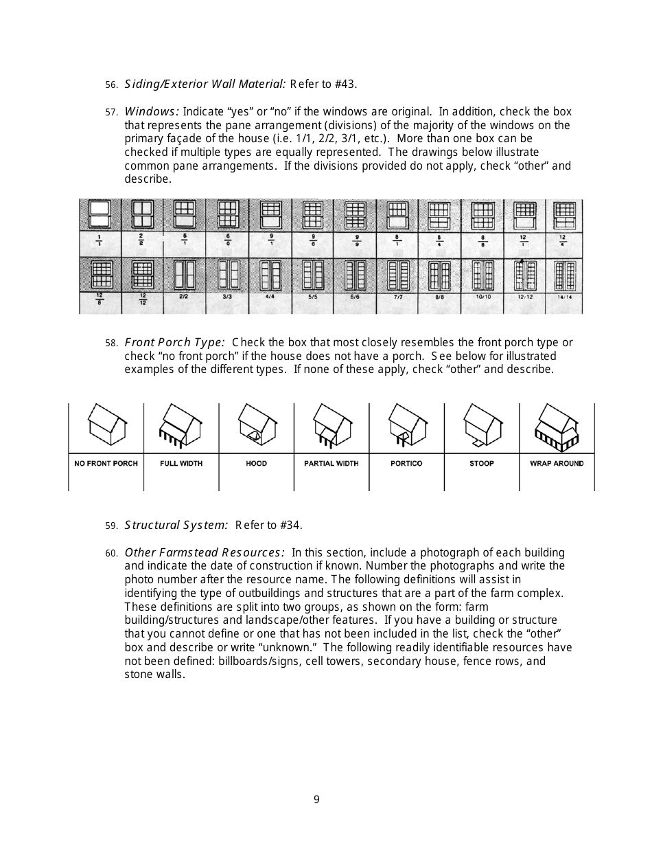 Instructions for Form 780-2126, 780-2127 Barn and Farmstead Survey - Missouri, Page 9