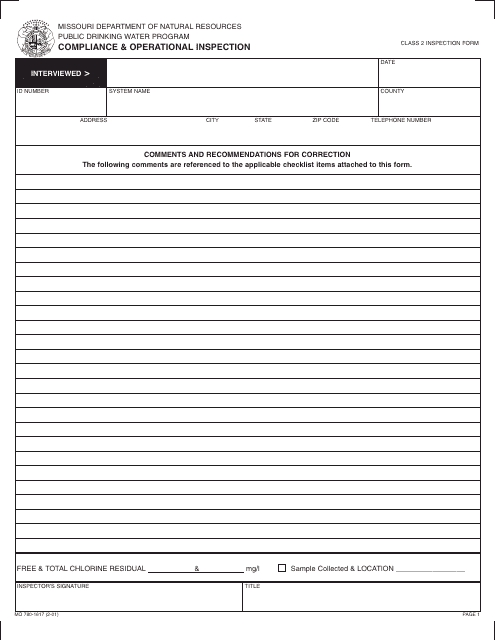 Form MO780-1617  Printable Pdf