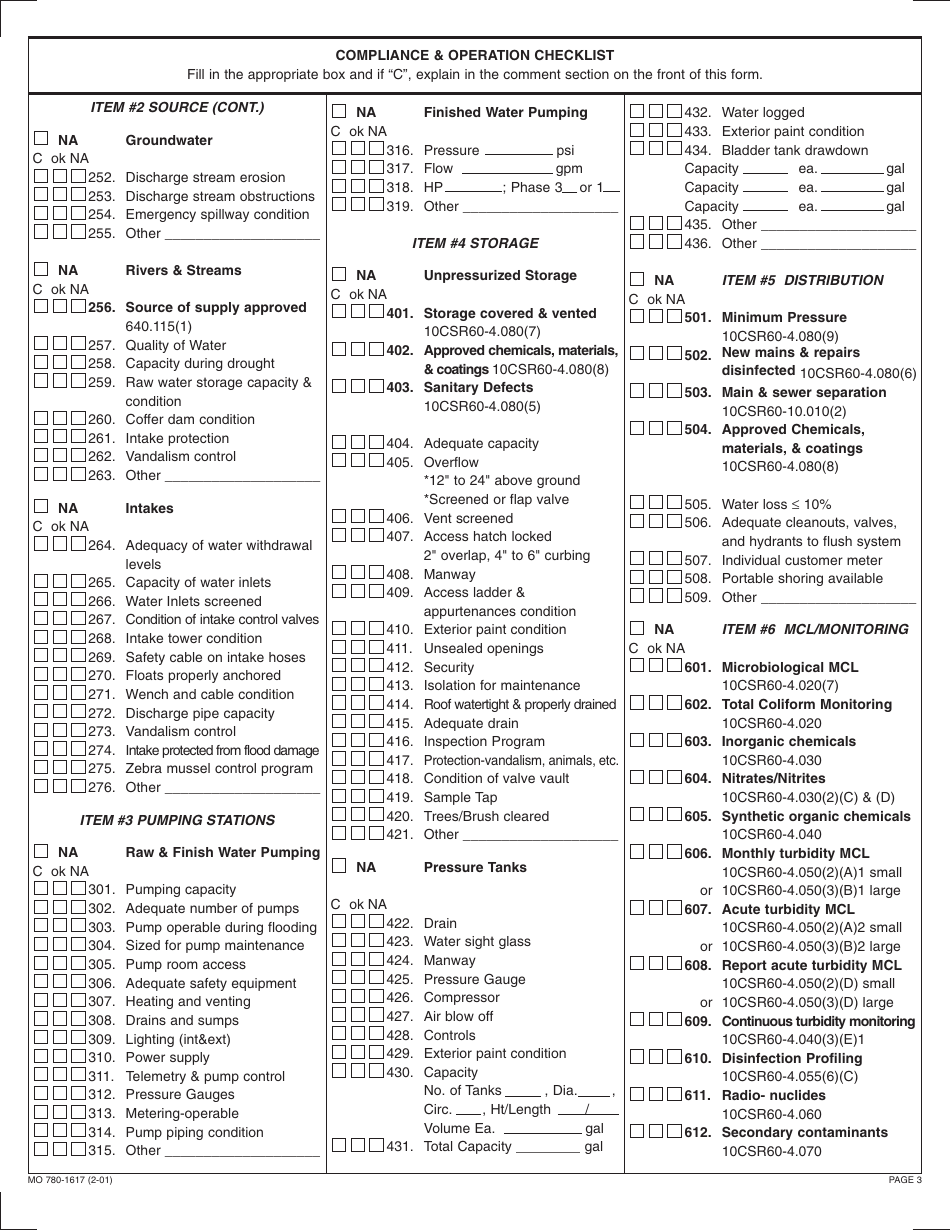 Form MO780-1617 Compliance  Operational Inspection - Missouri, Page 3