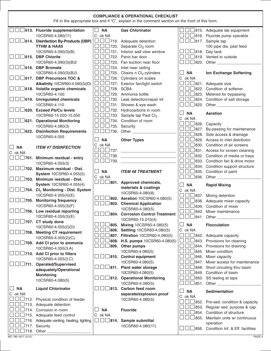 Form MO780-1617 Compliance  Operational Inspection - Missouri, Page 4