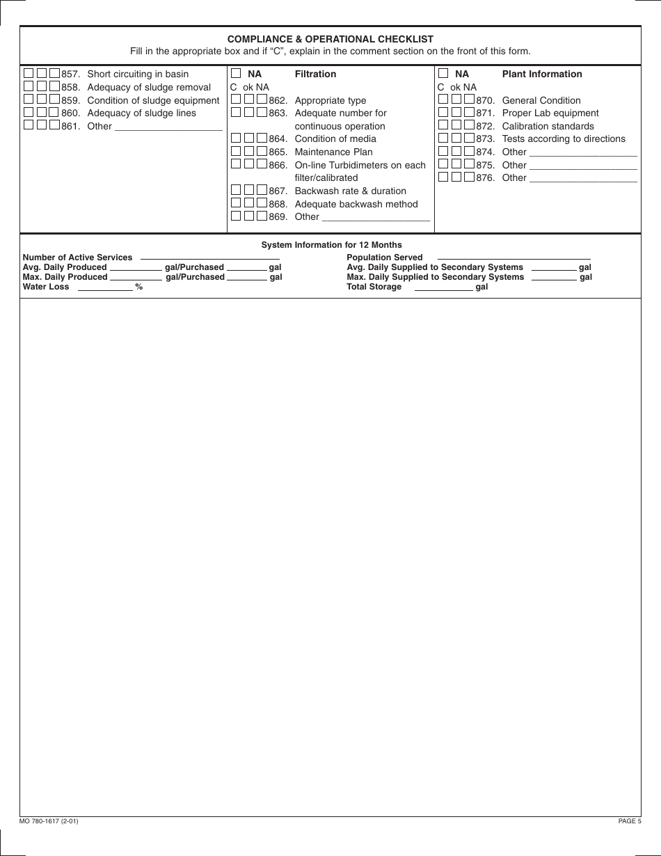 Form MO780-1617 Compliance  Operational Inspection - Missouri, Page 5