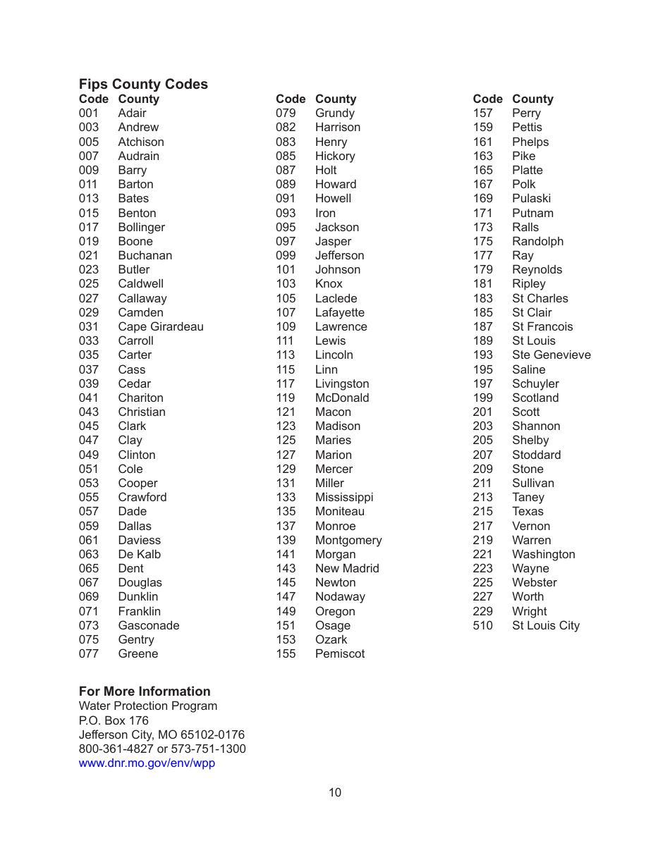 Instructions for Form MO780-1231, 1 Inventory Public Water System Record - Missouri, Page 10