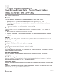 Document preview: Instructions for Form MO780-1232, 2 Inventory Address Data - Missouri