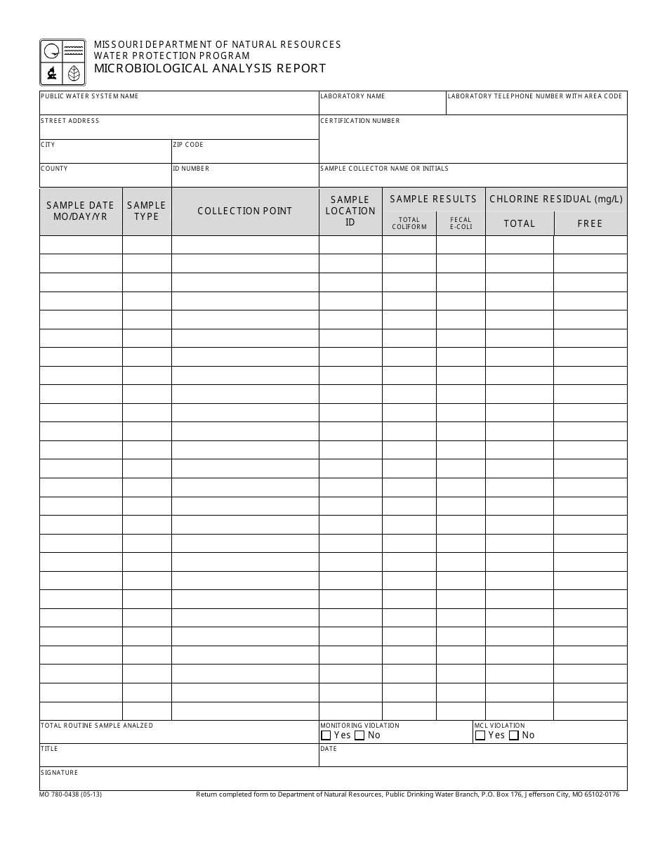 Form Mo780-0438 - Fill Out, Sign Online And Download Fillable Pdf 