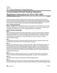 Document preview: Instructions for Form MO780-1953 Concentrated Animal Feeding Operation Annual Report - Missouri