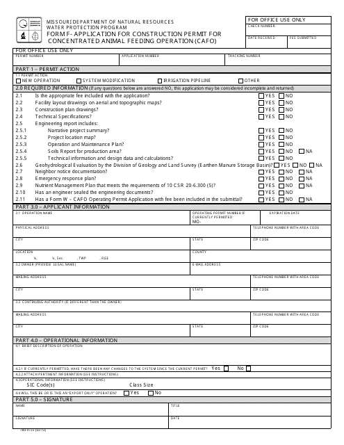 Form MO780-0725 (F) Printable Pdf
