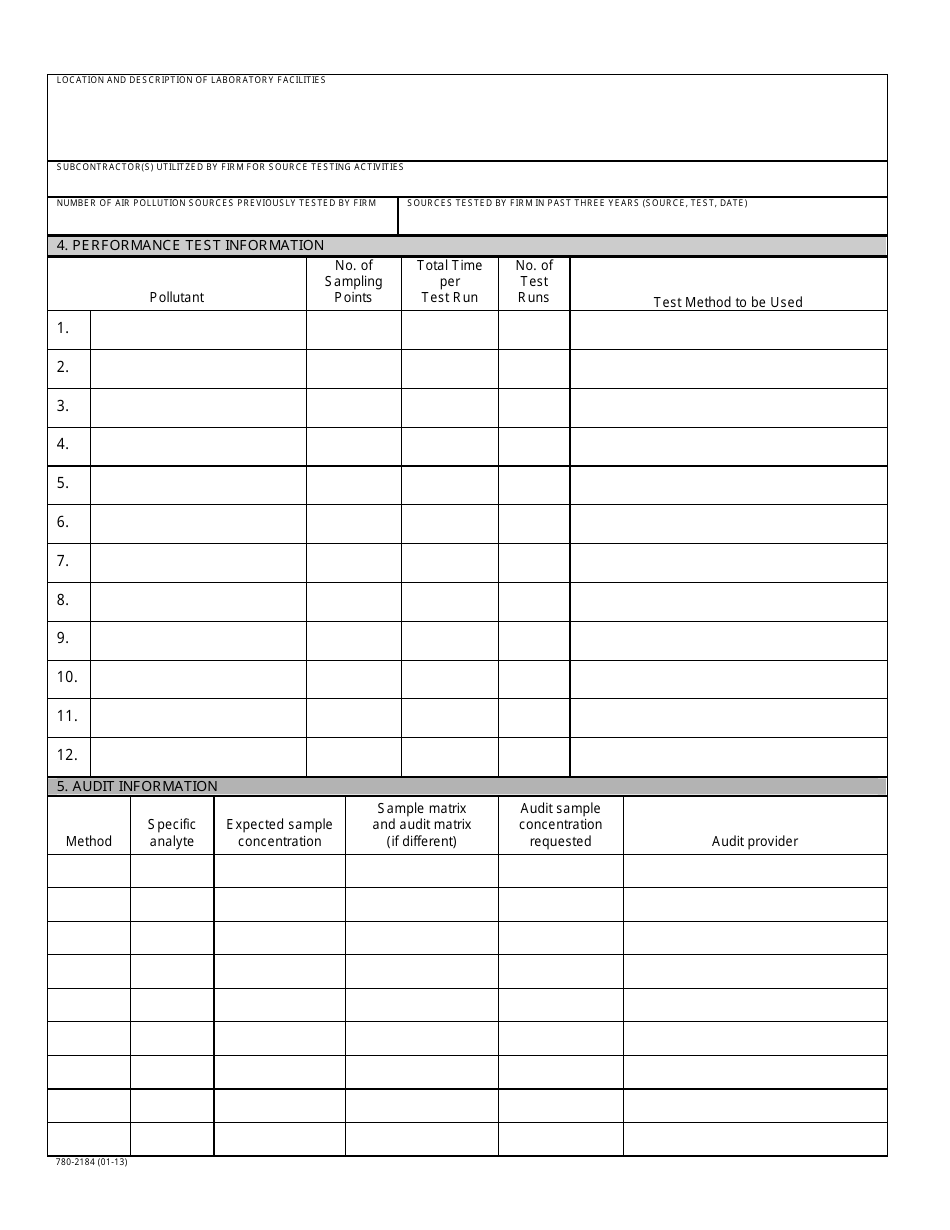 Form MO780-2184 Performance Test Plan - Missouri, Page 2