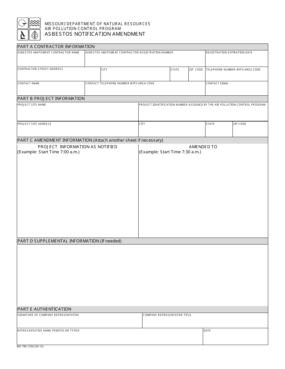 Form MO780-1556 Download Fillable PDF or Fill Online Asbestos ...