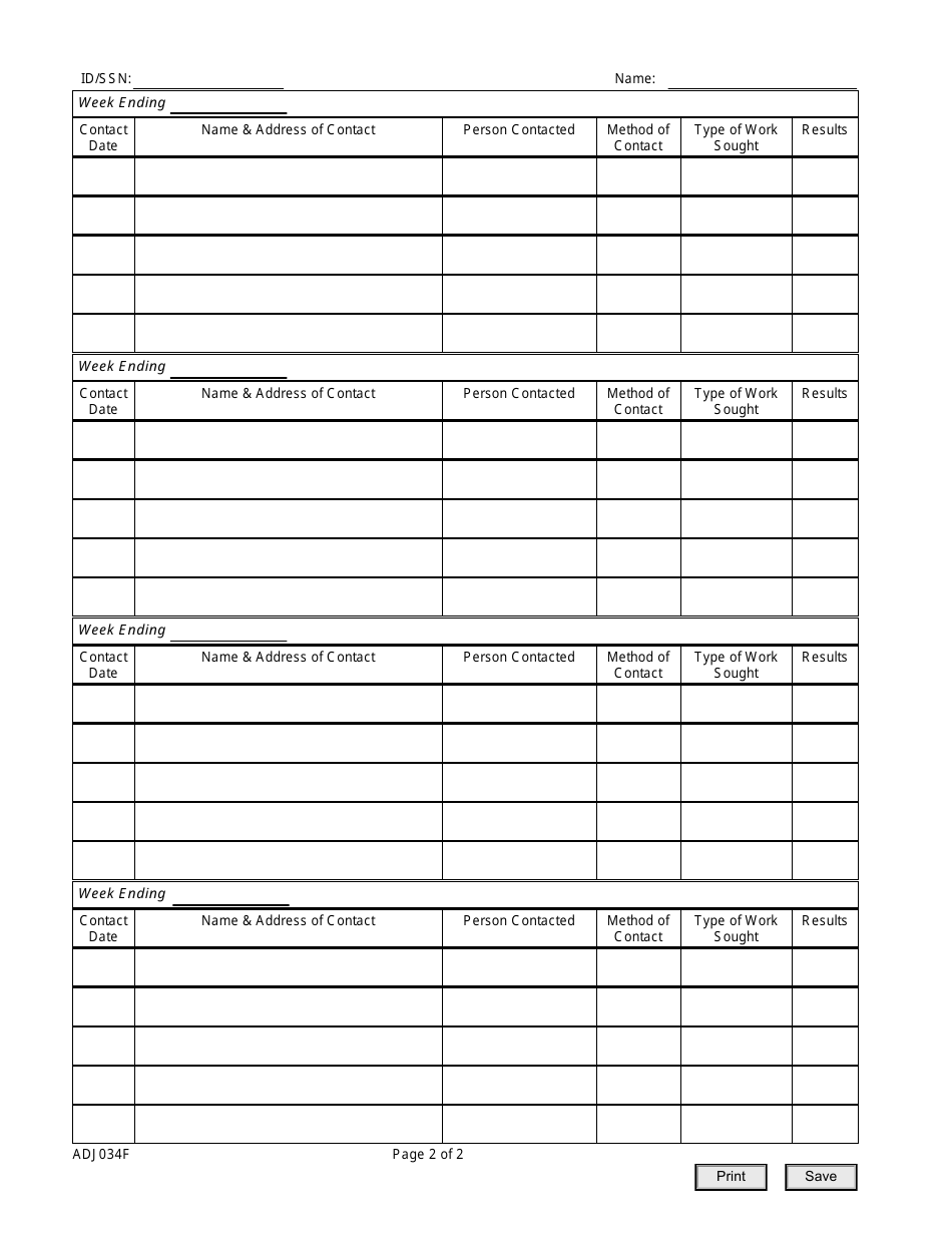 Form ADJ034F - Fill Out, Sign Online and Download Fillable PDF ...