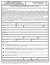 Document preview: Request to Add Attorney or Amend Attorney Information in Masscourts, Bascot-Civil, Bascot-Criminal & Wms - Massachusetts