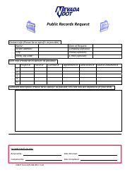 Document preview: NDOT Form 075-006 Public Records Request - Nevada