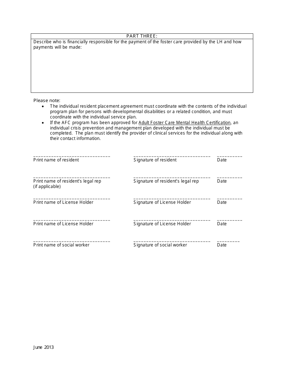 Minnesota Individual Resident Placement Agreement - Fill Out, Sign ...