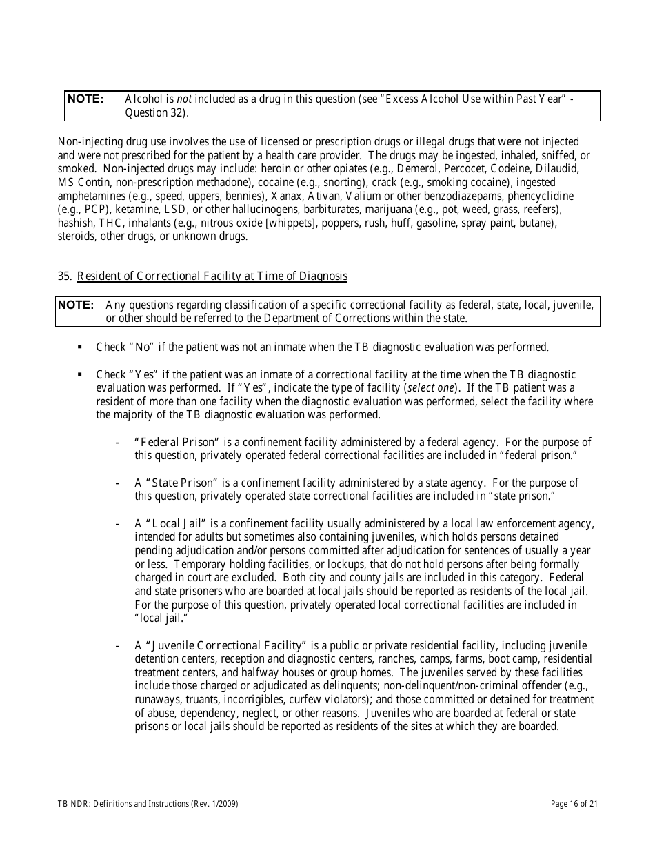 Instructions for Form TB NDR Notifiable Disease Report for Tuberculosis - Hawaii, Page 16