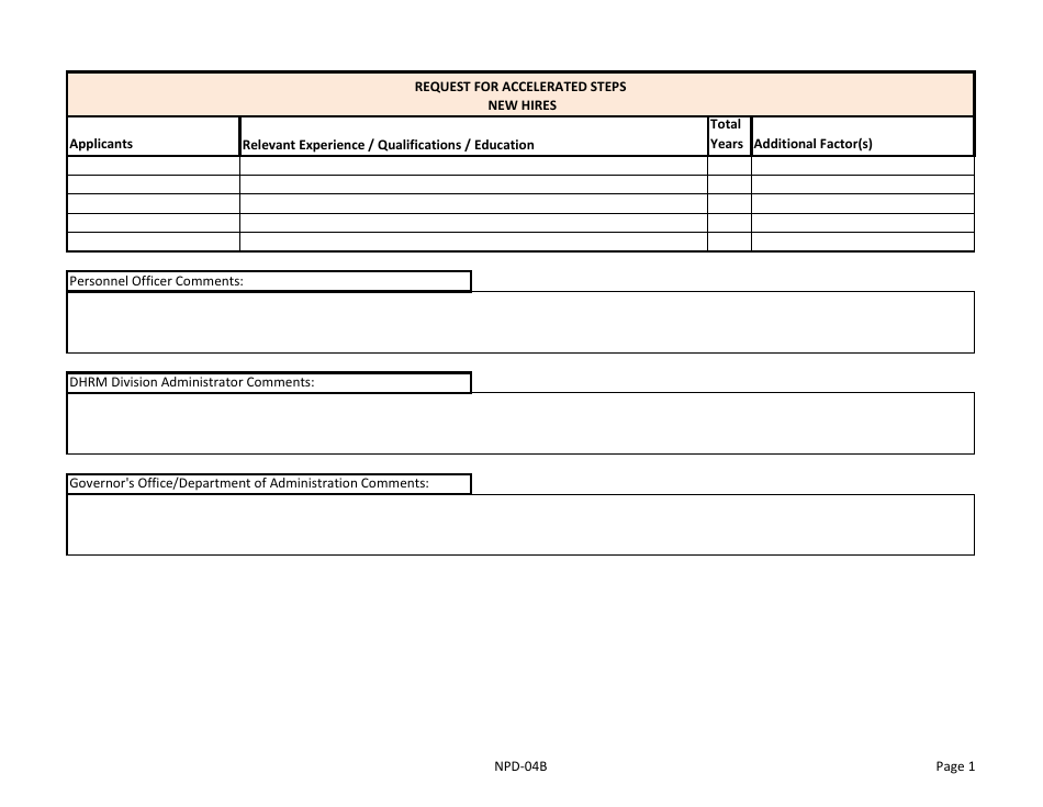 Form NPD-04B - Fill Out, Sign Online and Download Printable PDF, Nevada ...