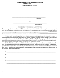 Agreement for Binding Arbitration - Massachusetts