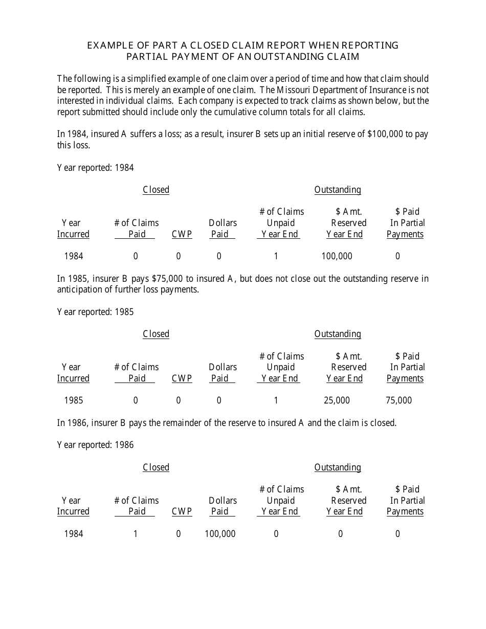 Instructions for Form MO375-0359 Missouri Commercial Liability Profitability Report - Missouri, Page 7