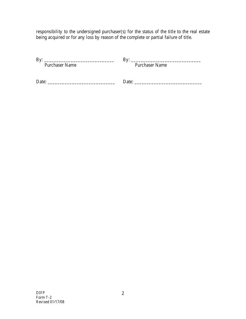 Form T-2 Notice of Availability of Owners Title Insurance - Missouri, Page 2