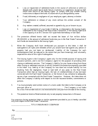 Form T-8 Seller&#039;s Closing Protection Letter - Missouri, Page 2