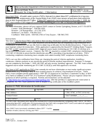GWR Form D Request for 4-log Certification - Massachusetts