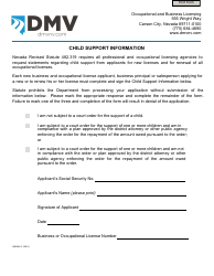 Document preview: Form OBL268 Child Support Information - Nevada