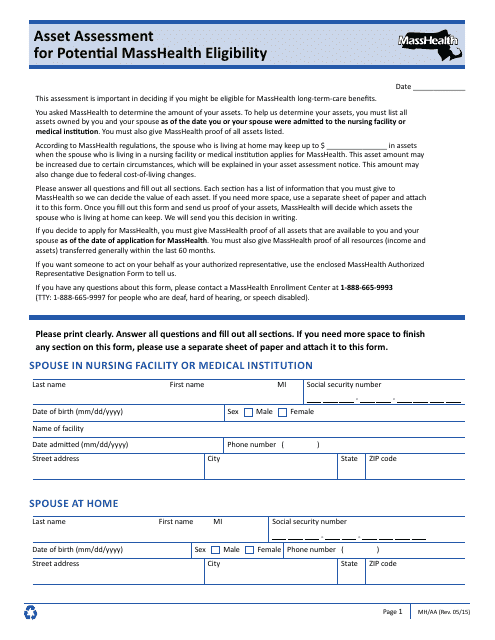 Form MH/AA  Printable Pdf