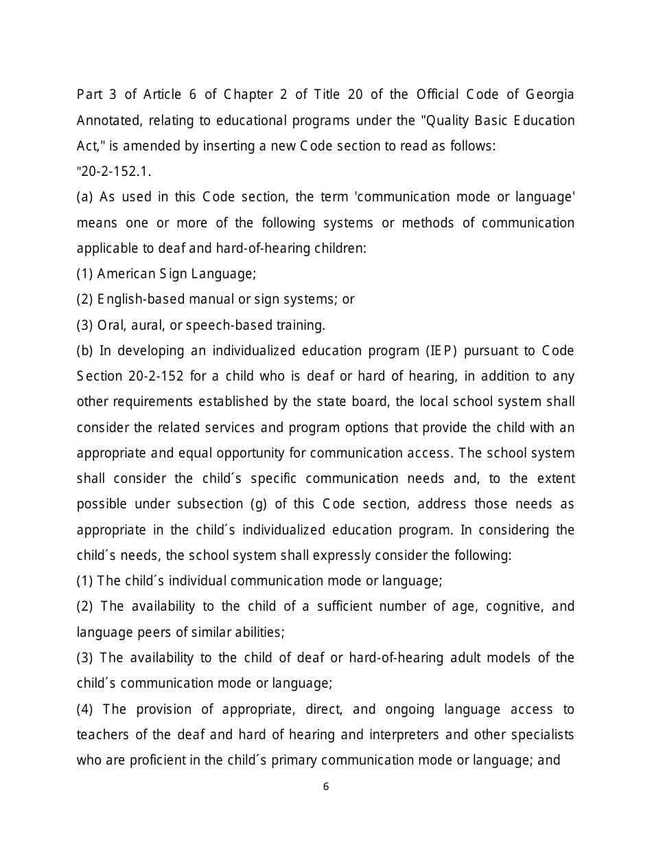 Deaf Childs Bill of Rights - Georgia (United States), Page 6