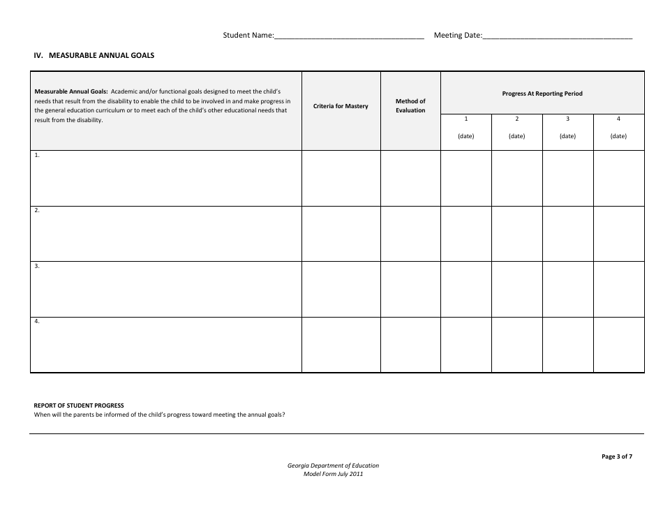 Individualized Education Program (Iep) - Georgia (United States), Page 3