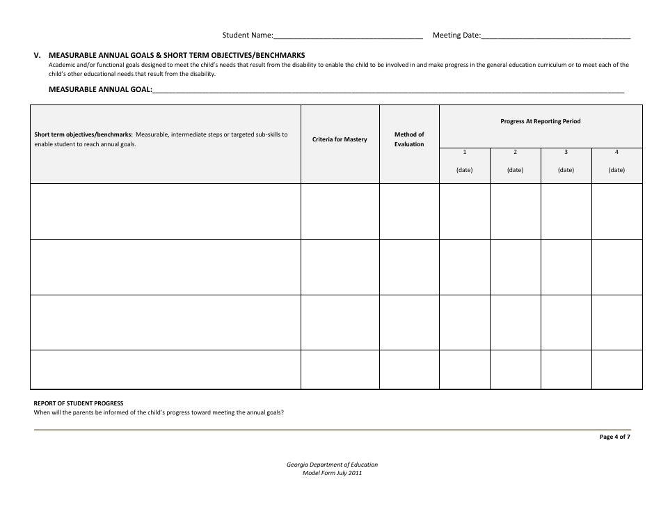 Individualized Education Program (Iep) - Georgia (United States), Page 4