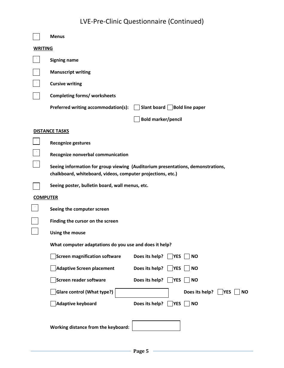 (United States) Low Vision Evaluation (Lve) Preclinic