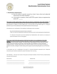 Local School System Manifestation Determination Form - Georgia (United States), Page 2