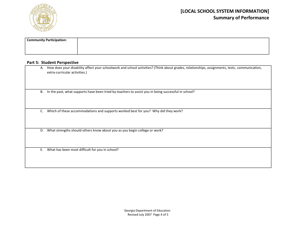 Summary of Performance - Georgia (United States), Page 4