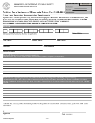 Document preview: Form PS33160-03 Part 7410.0600 Petition for a Variance of Minnesota Rules - Minnesota