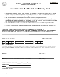 Form PS31300-10 &quot;Law Enforcement Alert for Victims of Identity Theft&quot; - Minnesota
