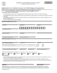 Document preview: Form PS33030-02 Application for Limited License for Child Support Suspension - Minnesota