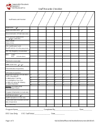 Document preview: Staff Records Checklist - Massachusetts