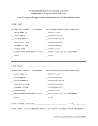 Small Group and Large Group Transportation Plan and Authorization - Massachusetts