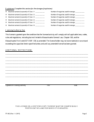 Form FP-002 &quot;License for Storage of Flammables and Combustibles/Lp Gas/Explosives/Fireworks&quot; - Massachusetts, Page 2