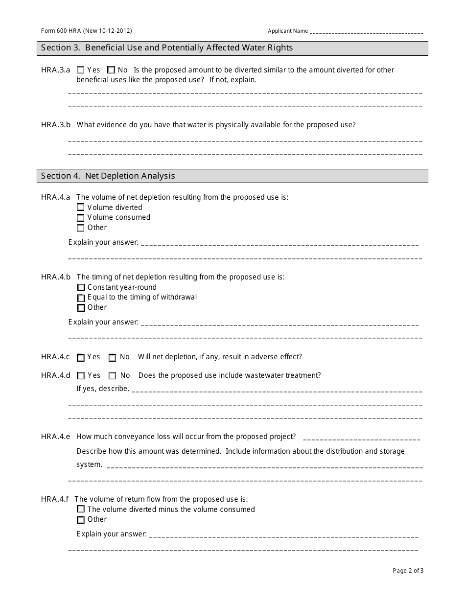 Form 600 HRA Hydrogeologic Assessment Report Addendum - Montana, Page 2