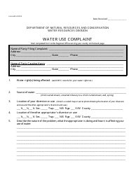 Document preview: Form 609 Water Use Complaint - Montana