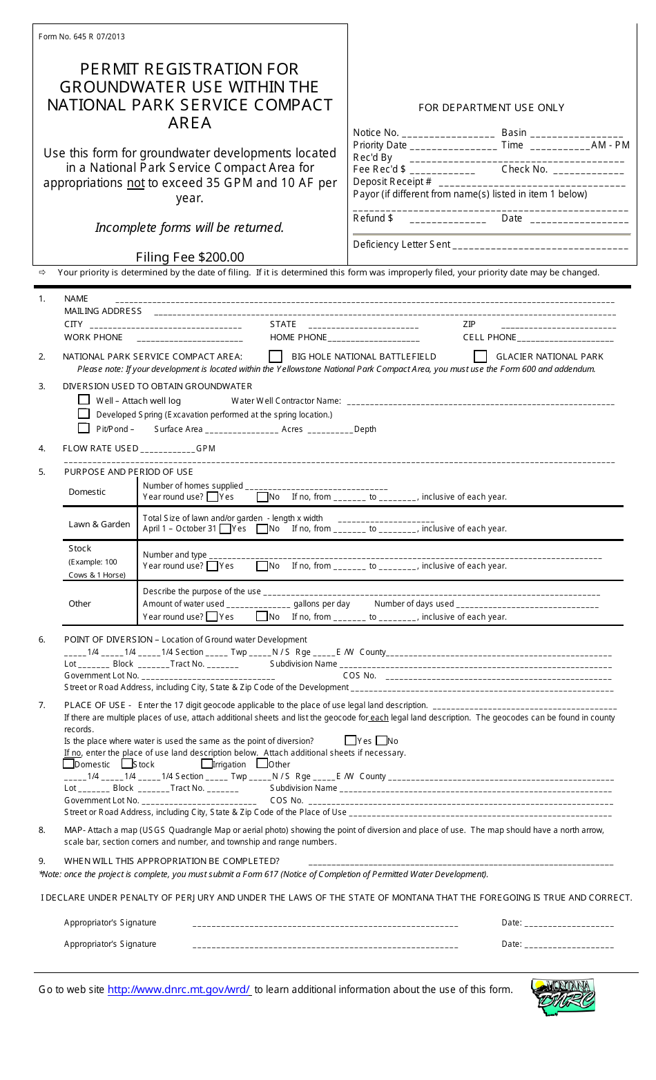 Form 645 - Fill Out, Sign Online and Download Fillable PDF, Montana ...